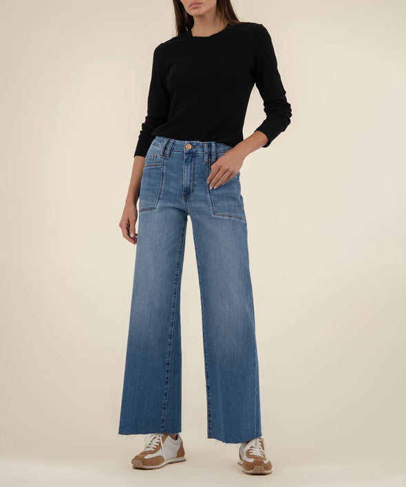 (KUT) The Meg High Rise Wide Leg-Earn