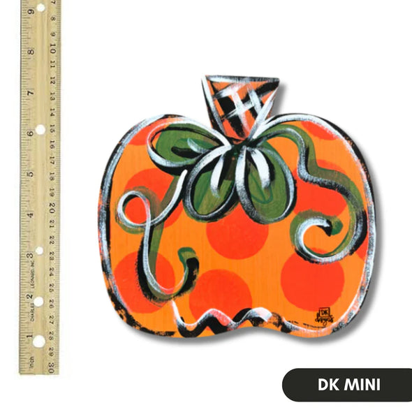 Hanging Door Signs-Polka Dot Pumpkin Mini