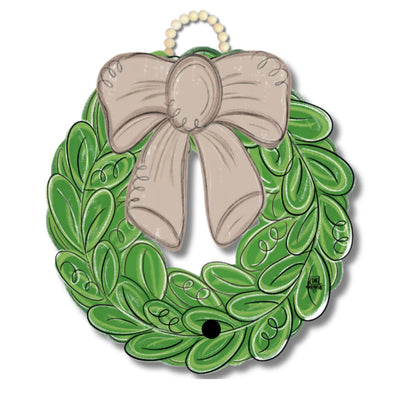 Hanging Door Signs-Mocha Bow Wreath
