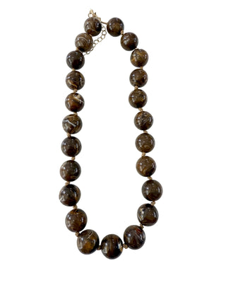 The Mabry Beaded Necklace-Brown