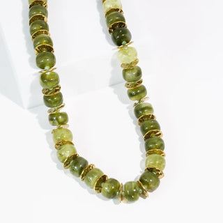 The Olive Marble Necklace-Green