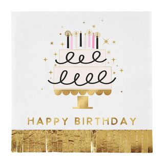 Foil Fringe Napkin-Birthday Cake