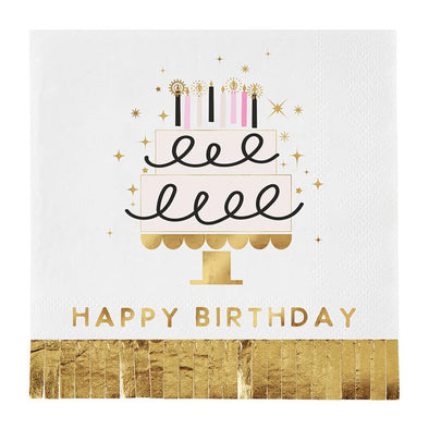 Foil Fringe Napkin-Birthday Cake