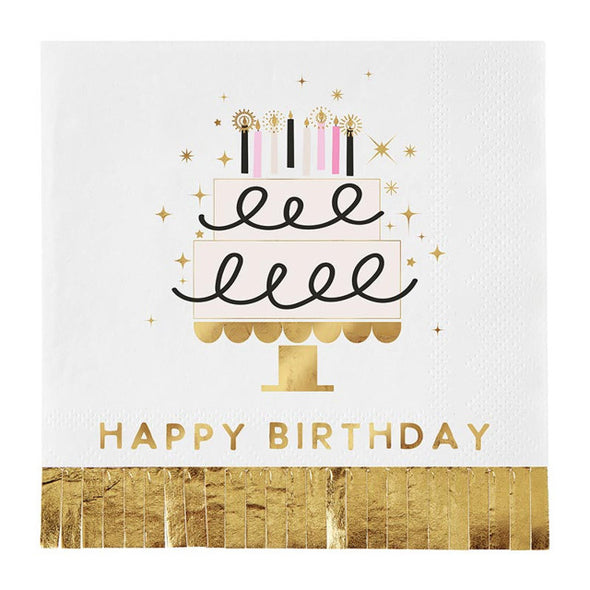 Foil Fringe Napkin-Birthday Cake