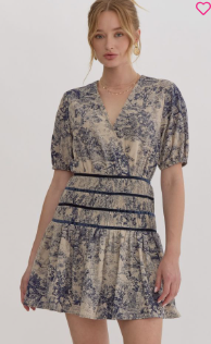 The Mariella Floral Ruffle Dress-Midnight