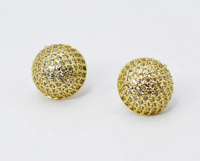 Glitter Bead Stud-Gold