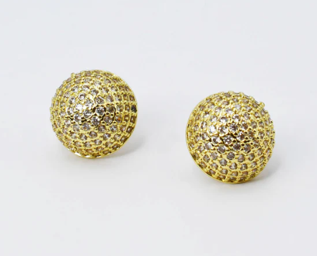Glitter Bead Stud-Gold