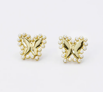 Fairy Pearls Stud-Gold