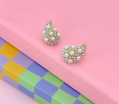 Pearl Pop Drop Earrings-Gold