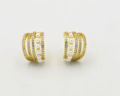 Gaia Pearly Earring-Gold