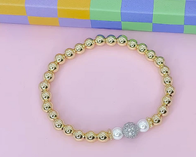 Never Boring Beaded Bracelet-Silver
