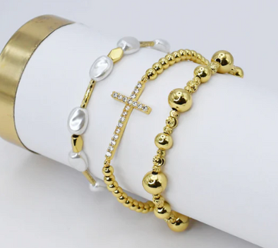 Graceful Glow Bracelet Set-Gold