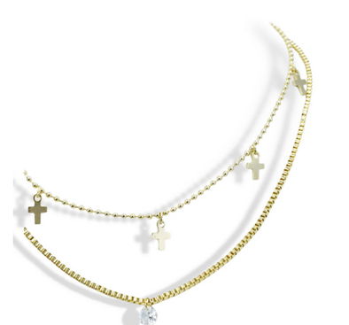 Faithful Layers Necklace-Gold
