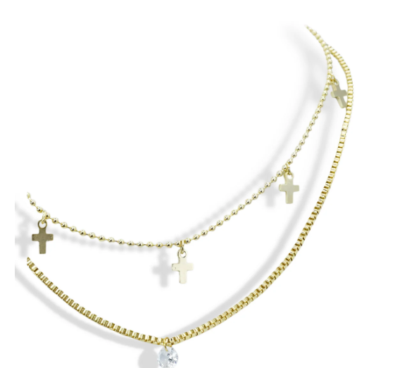 Faithful Layers Necklace-Gold