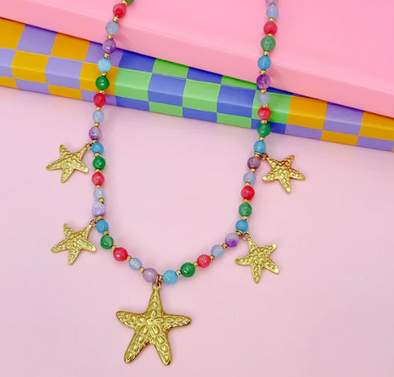 Down By The Sea Beaded Necklace-Gold