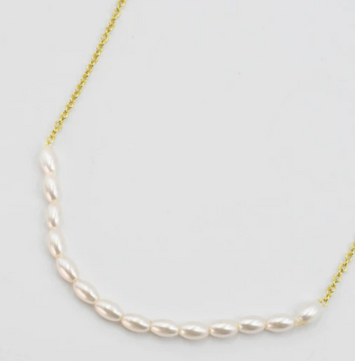 Carrie Pearl Necklace-Gold