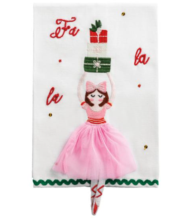 Dangle Embroidery Towel-Ballerina