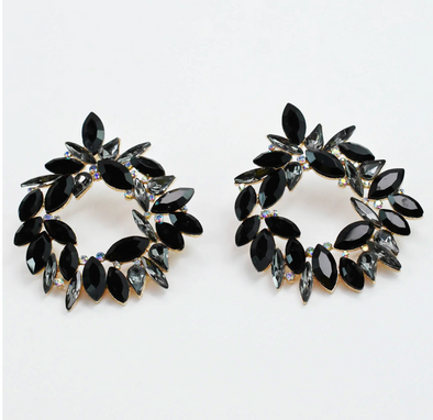 Bring the Drama Statement Earrings-Black