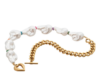 The Pearl Chain Necklace-Rainbow