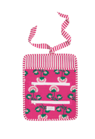 The Block Print Jewelry Roll-Pink