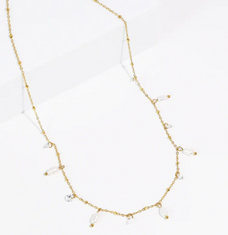 The Pearl Drops Love Necklace-Pearl