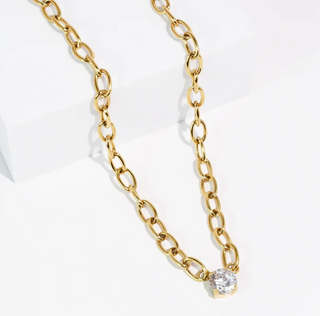 The Promise Crystal Necklace-Gold