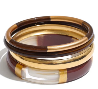The Socialite Bangle Stack-Brown