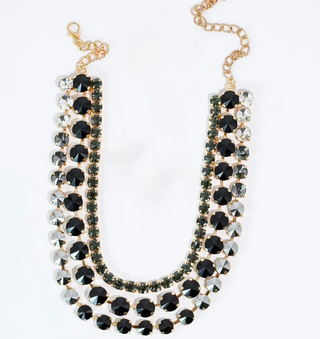 The Three Strand Necklace-Black