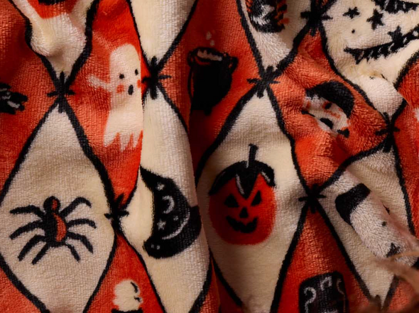 (Rifle Paper Co) Halloween Fleece Blanket-Argyle