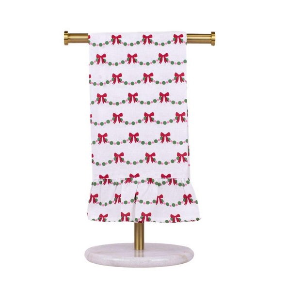 The Bow Garland Hand Towel-White