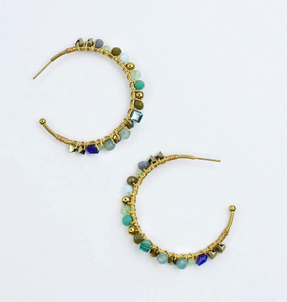 Sea Glass Hoops