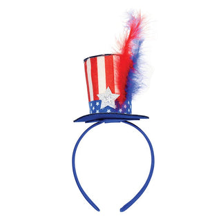 patriotic headband with feather 