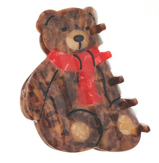 The Festive Claw Clip-Brown Bear