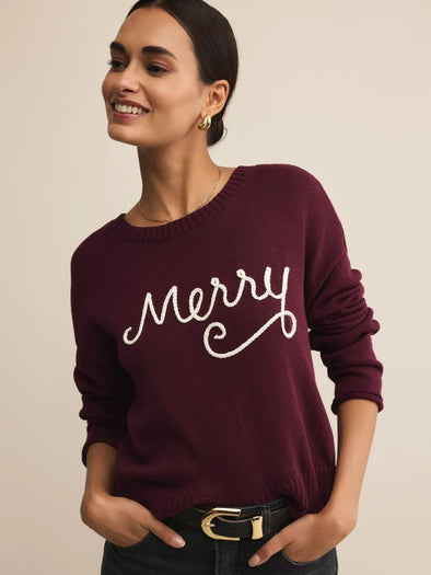 (Z Supply) The Sienna Merry Sweater-Merlot