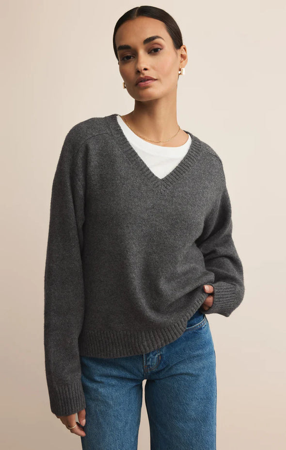 (Z Supply) The Eloise Sweater-Charcoal