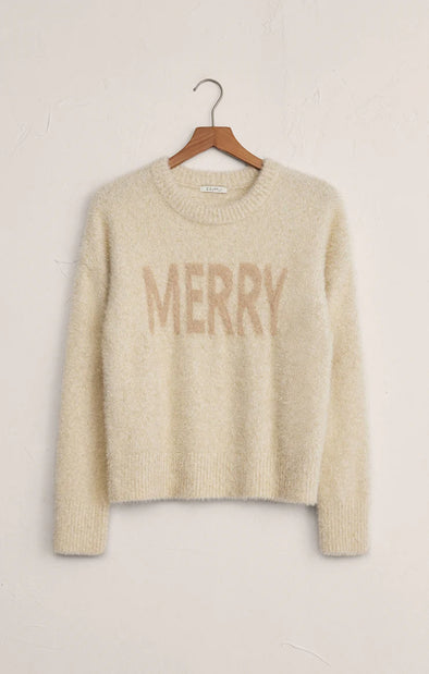 (Z Supply) The Merry Gold Sweater-White