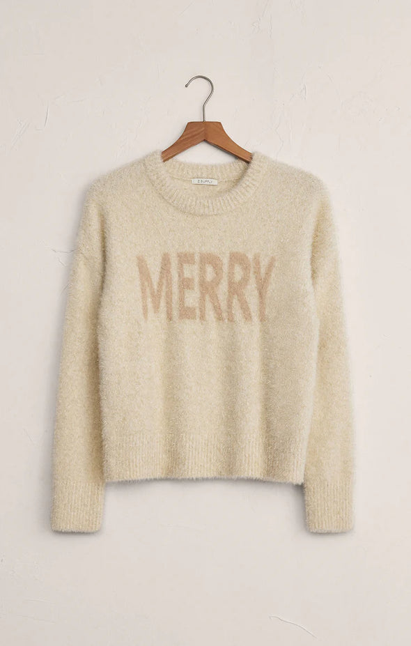 (Z Supply) The Merry Gold Sweater-White