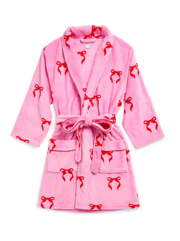 Pink robe with red bows 