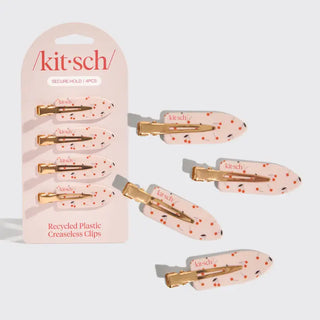 Cherry Print Creaseless Clips-Pink