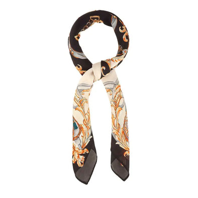 The Geometric Pattern Printed Scarf-Black