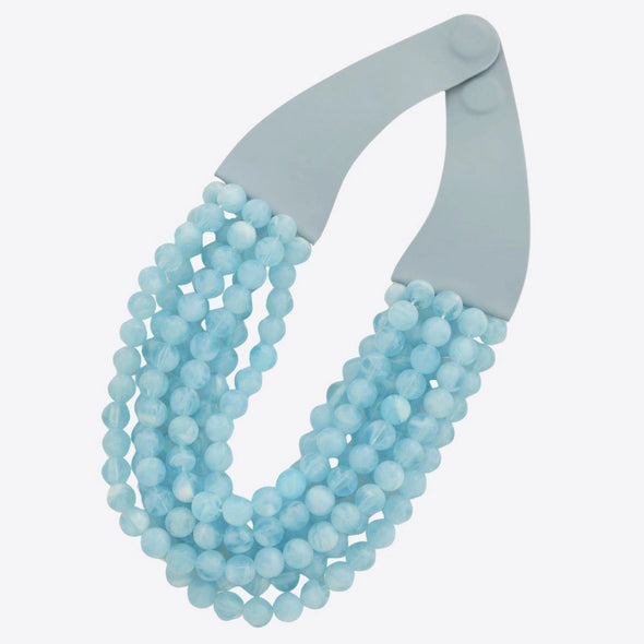 Chunky Beaded Layered Necklace-Multiple Colors
