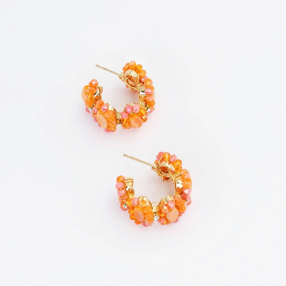 Orange Summer Beaded Hoop