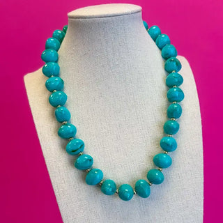 The Small Bauble Bead Necklace-Turquoise
