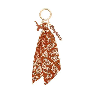 Texas Longhorns Bandana Bag Charm-Orange