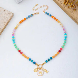 The Rainbow Charm Necklace-Multi