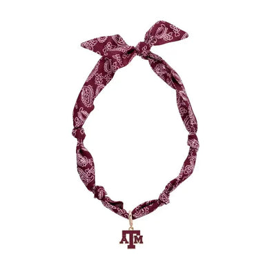 Texas A&M Bandana Scarf Necklace-Maroon