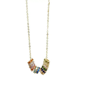 Circle Rainbow Necklace-Multi