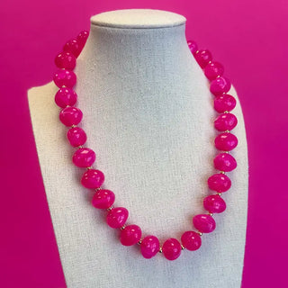 The Small Bauble Bead Necklace-Pink