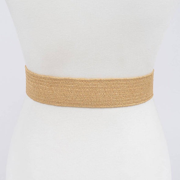 The Straw Belt with Bamboo Buckle-Ivory