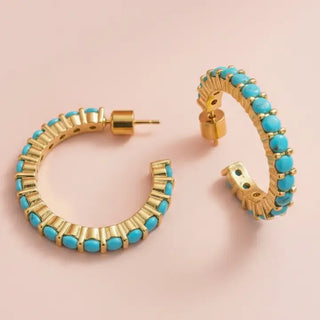The Brin Hoops-Turquoise